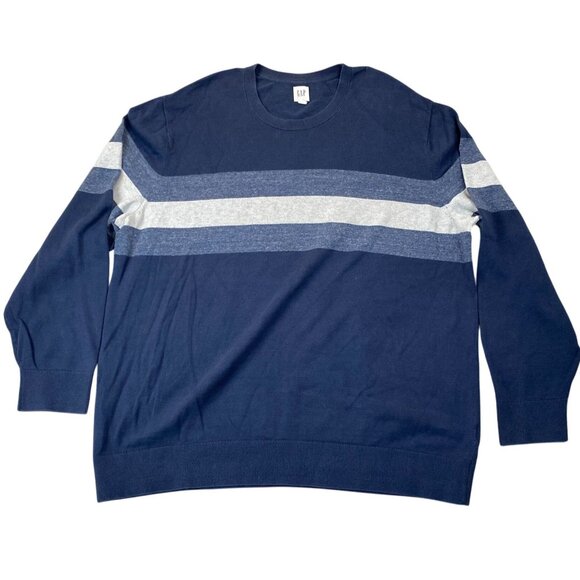 Gap Mens Sweater Size XXL Stripe Crewneck Pulover Knit Casual Long Sleeve Y2K - Picture 1 of 12